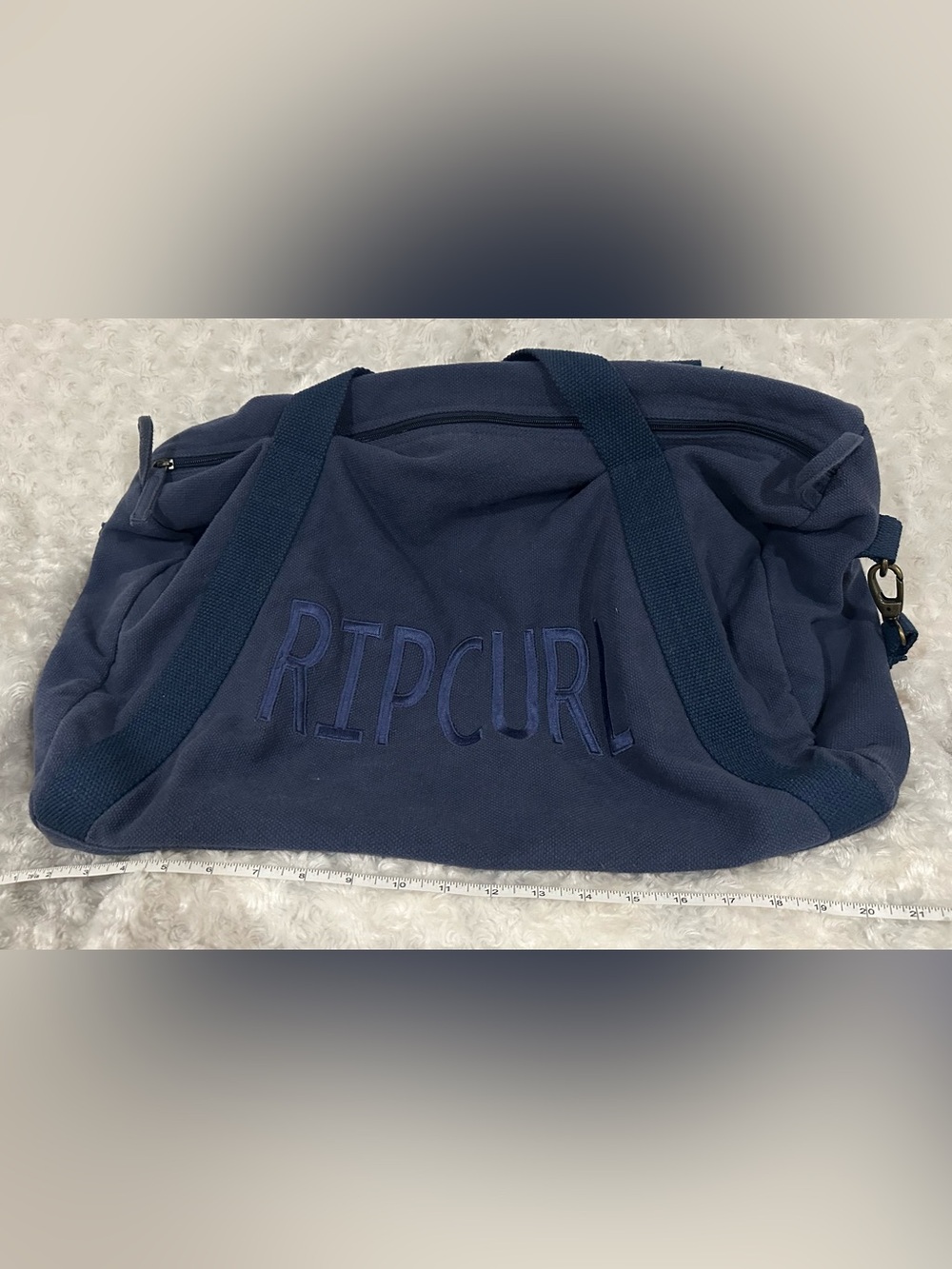 Rip Curl Navy Canvas Duffel Bag with Embroidered Logo